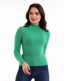 Изчистена дамска блуза в зелено - код 5589