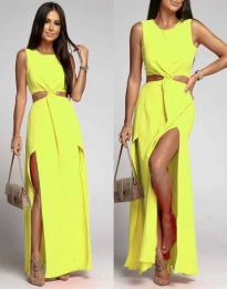 Атрактивна дамска рокля в жълто - код 3321