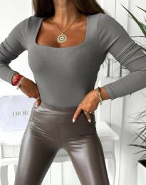 Атрактивна дамска блуза в сиво - код 88409