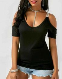 Атрактивна дамска блуза в черно - код 60002