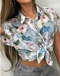 Дамска риза без ръкави с флорален десен - код 23676 - 3