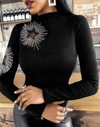 Атрактивна дамска блуза в черно - код 10105