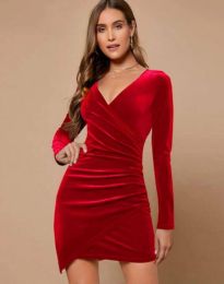 Елегантна дамска рокля в червено - код 8083