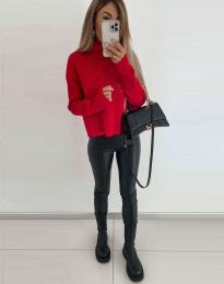 Дамска пуловер в червено - код 4965