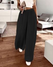 Широк дамски панталон в черно - код 1051