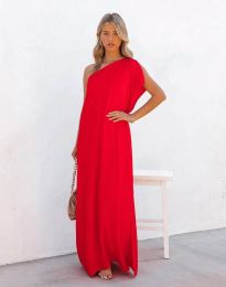 Дълга дамска рокля в червено - код 7284