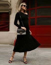 Стилна дамска рокля в черно - код 28062