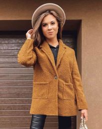 Дамско палто в цвят горчица - код 4302