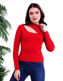 Атрактивна дамска блуза в червено - код 38963