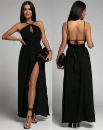Дълга елегантна рокля в черно - код 9578