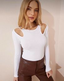 Ефектна дамска блуза в бяло - код 96587