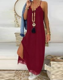 Атрактивна дамска рокля в цвят бордо - код 379888