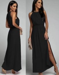 Дълга дамска рокля в черно - код 3326
