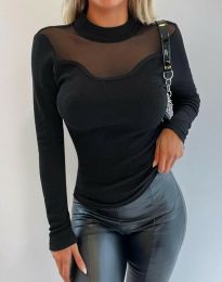 Стилна дамска блуза в черно - код 99155