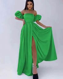 Дълга елегантна рокля в зелено - код 6976