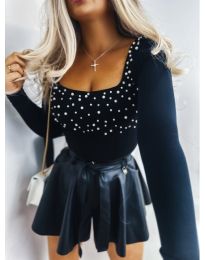 Атрактивна дамска блуза в черно - код 126800