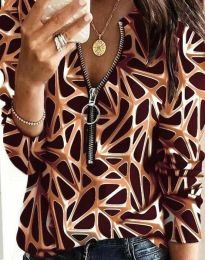 Атрактивна дамска блуза с цип - код 20025