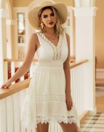 Дамска плажна рокля в бяло - код 880166