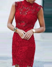 Атрактивна дамска рокля в червено - код 9984