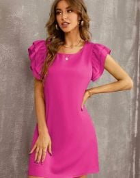 Атрактивна дамска рокля в цвят циклама - код 6297