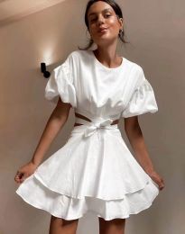 Кокетна дамска рокля в бяло - код 9746