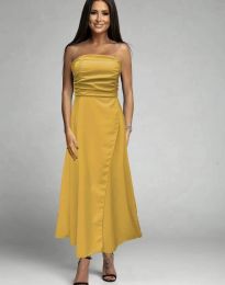 Дамска рокля в цвят горчица - код 9857