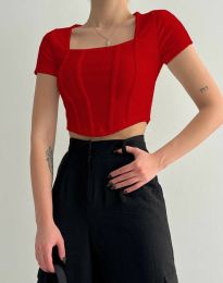 Атрактивна дамска тениска в червено - код 13655