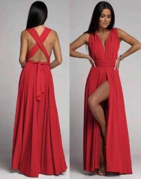 Елегантна рокля в червено - код 6942