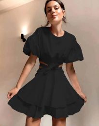 Кокетна дамска рокля в черно - код 9746