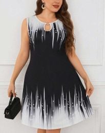 Атрактивна дамска рокля в черно и бяло - код 710033