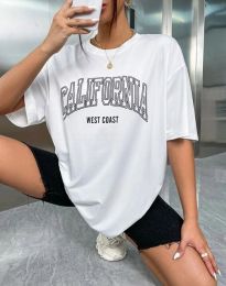 Дамска тениска с надпис "CALIFORNIA" в бяло - код 001201
