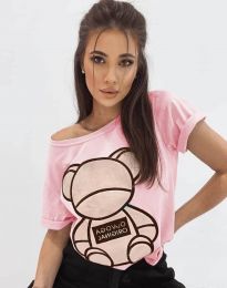 Атрактивна дамска тениска в розово - код 0231