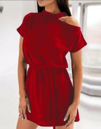 Атрактивна дамска рокля в червено - код 07409