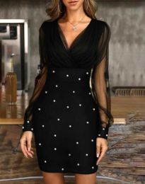 Елегантна дамска рокля в черно - код 97006