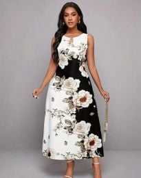 Атрактивна дамска рокля с флорален десен - код 46024 - 1