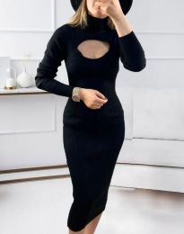 Атрактивна дамска рокля в черно - код 85855