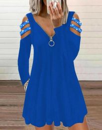 Атрактивна дамска рокля в синьо - код 10259