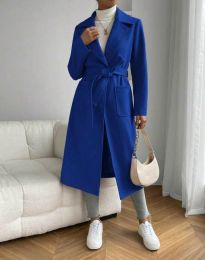 Ефектно дамско палто в синьо - код 23399