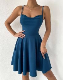 Атрактивна дамска рокля в синьо - код 01020