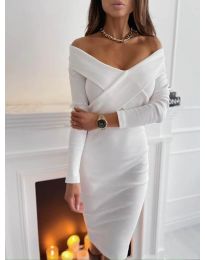 Елегантна рокля в бяло - код 6130