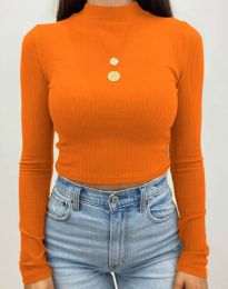 Изчистена дамска блуза в оранжево - код 31044