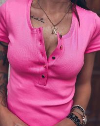 Дамска блуза в розово с копчета отпред - код 11423