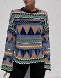 Дамски пуловер тънко плетиво - код 22054 - 2