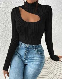 Атрактивна дамска блуза в черно - код 32040