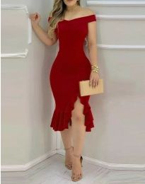 Елегантна дамска рокля в червено - код 50047