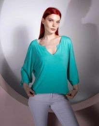 Свободна дамска блуза в цвят мента - код 15622
