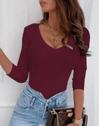 Атрактивна дамска блуза в бордо - код 9908