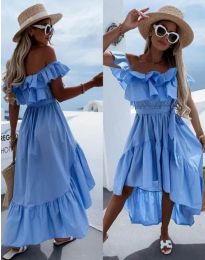 Лятна дамска рокля в синьо - код 02240