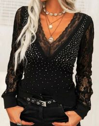 Елегантна дамска блуза в черно - код 3685