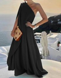 Дълга дамска рокля в черно - код 55099